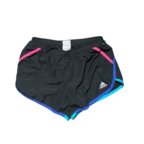 Adidas Women's Black blue pink and turquoise Running Shorts - Picture 1 of 3
